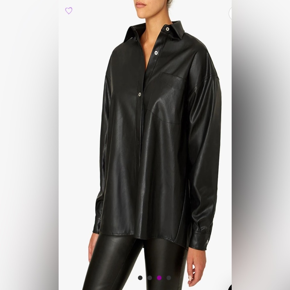 #960 NWT WeWoreWhat Black Button Down Shirt - Picture 3 of 10